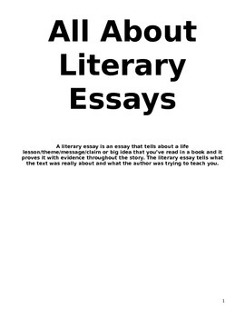 Preview of All About Writing Literary Essays