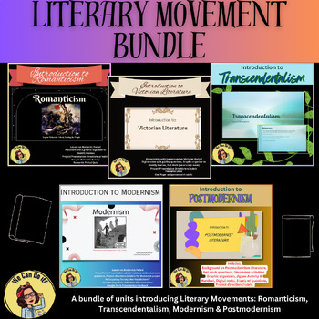 Preview of Literary Movements:Romantic, Victorian, Transcendental, Modern, Postmodern