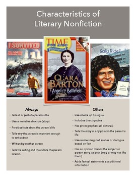 Literary Nonfiction Anchor Chart