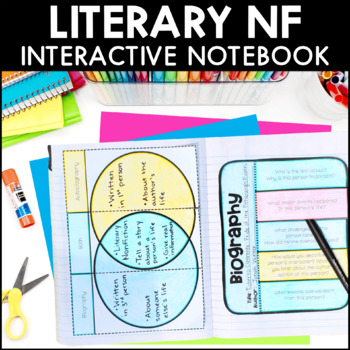 Preview of Literary Nonfiction - Reading Interactive Notebook Pages