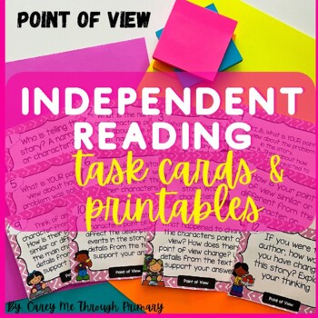 Preview of Literary Point of View Task Card Center Activity | Point of View Worksheets