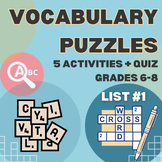 Vocabulary Building Puzzles #1: Word Search, Crossword, Co