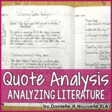Literary Quote Analysis - Introductory PPT and Practice - 