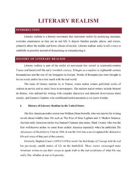 Preview of Literary Realism (Lesson Notes and PowerPoint Presentation)