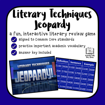 Preview of Literary Techniques Jeopardy: A Fun, Interactive Test-Prep Review Game