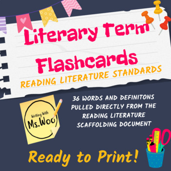 Preview of Literary Term Flashcards for Elementary Students 