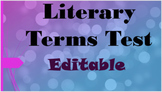 Literary Term Test / Pretest EDITABLE - 35 Multiple Choice