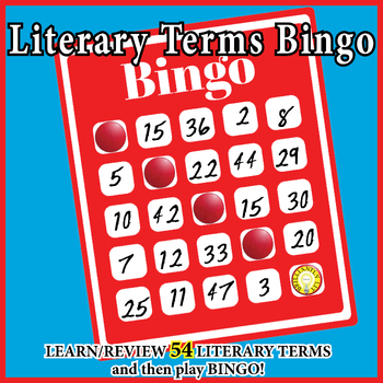 Preview of LITERARY TERMS ACTIVITY | BINGO LITERARY DEVICES HIGH SCHOOL REVIEW GAME