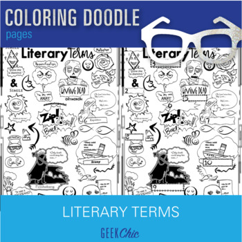 Preview of Literary Terms Brain Breaks Coloring Doodle Pages!