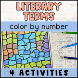 Literary Terms Color by Number Worksheets Coloring Activity