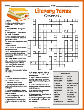 Literary Terms Crosswords by Puzzles to Print | Teachers Pay Teachers