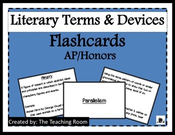 Literary Terms Devices Flash Cards Ap Honors English By Neu