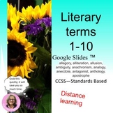 Literary Terms Devices Slide Show for 1-10 using Google Apps