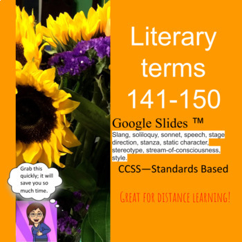 Preview of Literary Terms Devices Slide Show for 141-150 using Google Apps™-