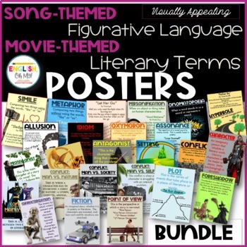 Preview of Literary Terms & Figurative Language Posters, Bundle