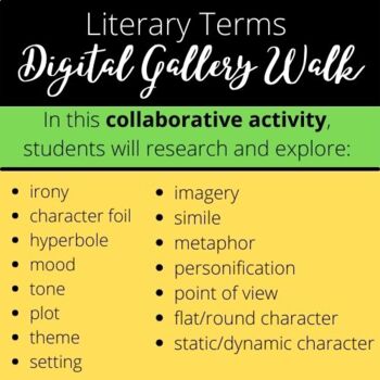 Preview of Literary Terms Digital Gallery Walk