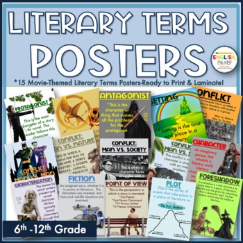 Literary Terms Posters, Movie Themed {1st EDITION} by English Oh My