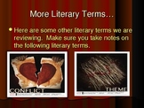 Literary Terms Powerpoint Lesson