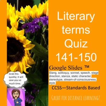 Preview of Literary Terms Quiz for 141-150 using Google Apps™ digital resource