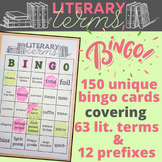 Literary Terms Review Bingo Game