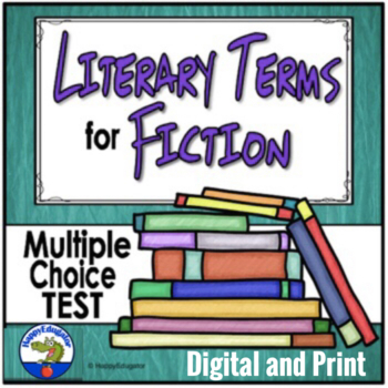 Preview of Literary Terms TEST - Story Elements of Fiction Easel Activity and Assessment