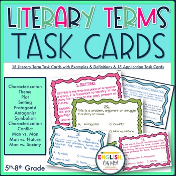 Preview of Literary Terms Task Cards