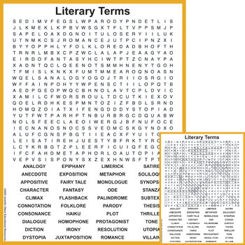 Preview of Literary Terms Word Search