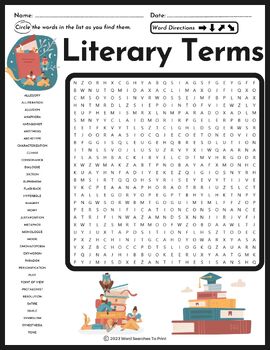 Preview of Literary Terms Word Search Puzzle