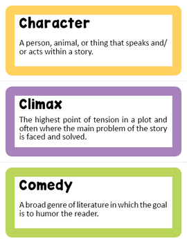 Literary Terms Word Wall by Drag Drop Learning | TpT