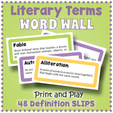 ELA Printables - Literary Terms Word Wall Bulletin Board