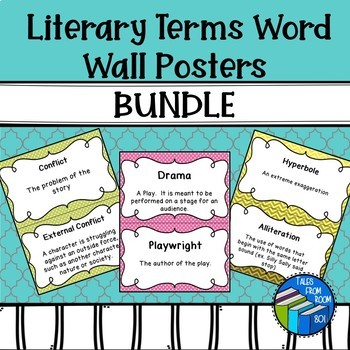 Literary Terms Word Wall Posters Bundle by Tales from Room 801 | TpT