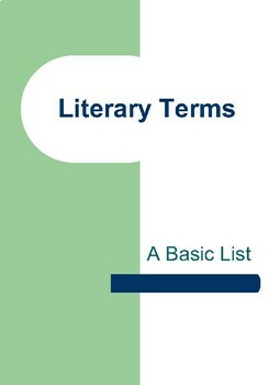 Preview of Literary Terms and Definition List