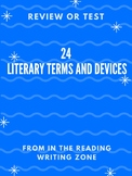24 Literary Terms and Devices: Matching - Review or Test