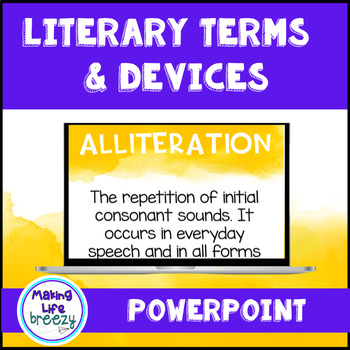 Preview of Literary Terms and Devices PowerPoint | Literary Analysis