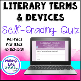 Literary Terms and Devices Self-Grading Quiz Assessment | Digital