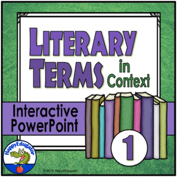 Preview of Literary Terms in Context 1 Interactive Test Prep PowerPoint - Easel Assessment