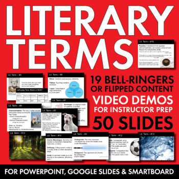 Preview of Literary Terms & Devices – 19 Weekly Lectures, Bell-Ringers or Flipped Content