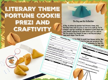 Preview of Literary Theme Fortune Cookie Prezi with Differentiated Craftivity