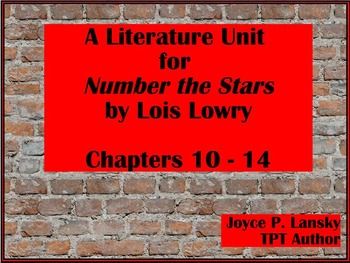 Preview of Literary Unit for Number The Stars Chapters 10 -14 for Promethean Board