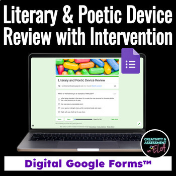 Preview of Literary and Poetic Device Digital Review & Intervention for Google Forms™