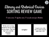 Literary and Rhetorical Devices Sorting Review Game