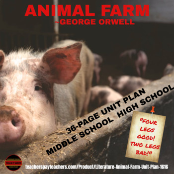 Preview of Animal Farm Unit Plan: CCSS Teaching Plans, Lessons & Activities