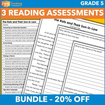 Preview of Reading Assessment Bundle – Fifth Grade Constructed Response Literature Tests