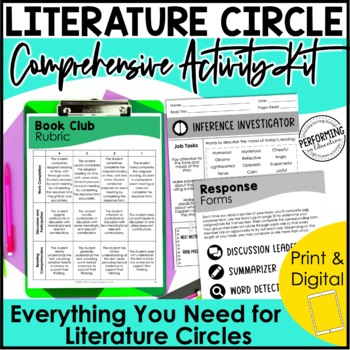 Preview of Literature Circle Activity Kit | Book Clubs Student Organizers | 5th-6th Grade