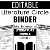 Literature Circle Binder (Printable and Digital) | EDITABLE