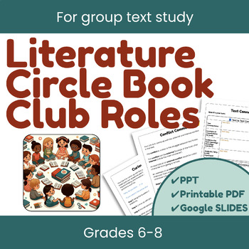 Preview of Literature Circle Book Club Roles Notebook with Choice Board