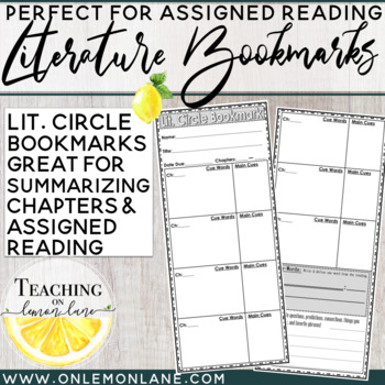 Preview of Literature Circle Bookmark (Book Club, Literature Study) Guided Reading