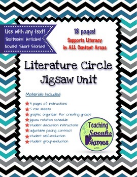 Preview of Literature Circle *Jigsaw Unit*: Use with ANY text!