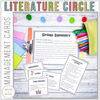 Preview of Book Club and Literature Circle Management Cards