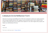 Literature Circle Reflection Form